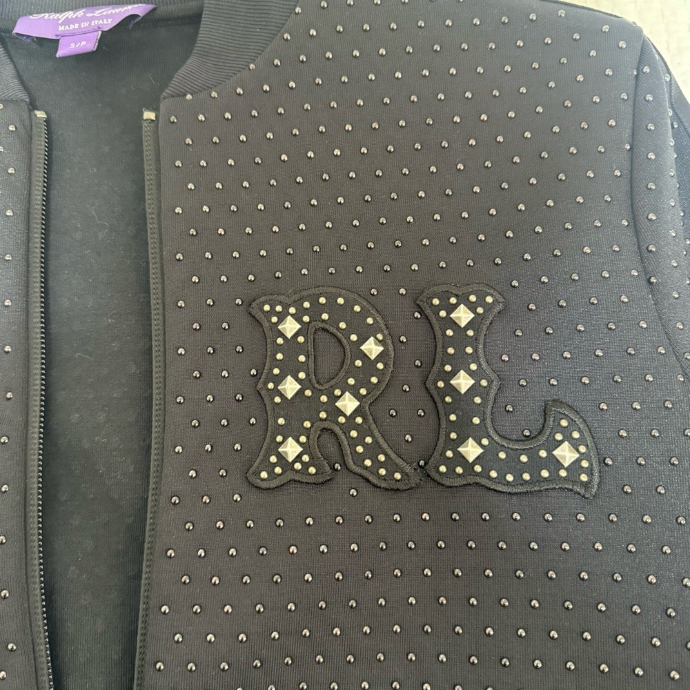 Ralph Lauren Black Studded Jacket. Size S - Picture 4 of 8